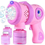 Space Bubble Gun for Kids with LED Light – Electric Automatic Bubble Maker Toy